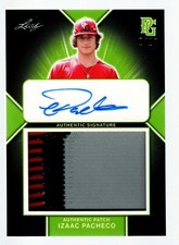 2020 Leaf Metal Perfect Game A-A Patch Auto Emerald #PAIP1 Izaac Pacheco 2/16