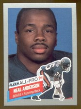 1991 Fleer NEAL ANDERSON Chicago Bears All Pro Insert Card Mint