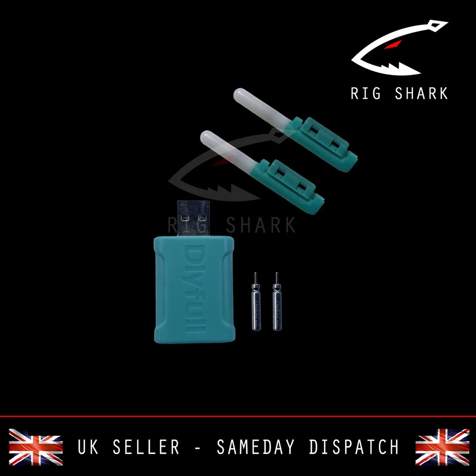 Rig Shark™ LED Sea Fishing Rod Tip Light Glow Stick Indicator +USB Charger combo - Image 3 of 4