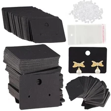 Earring Display Cards with 100PCS Earring Cards 200PCS Earring Backs and 100P...