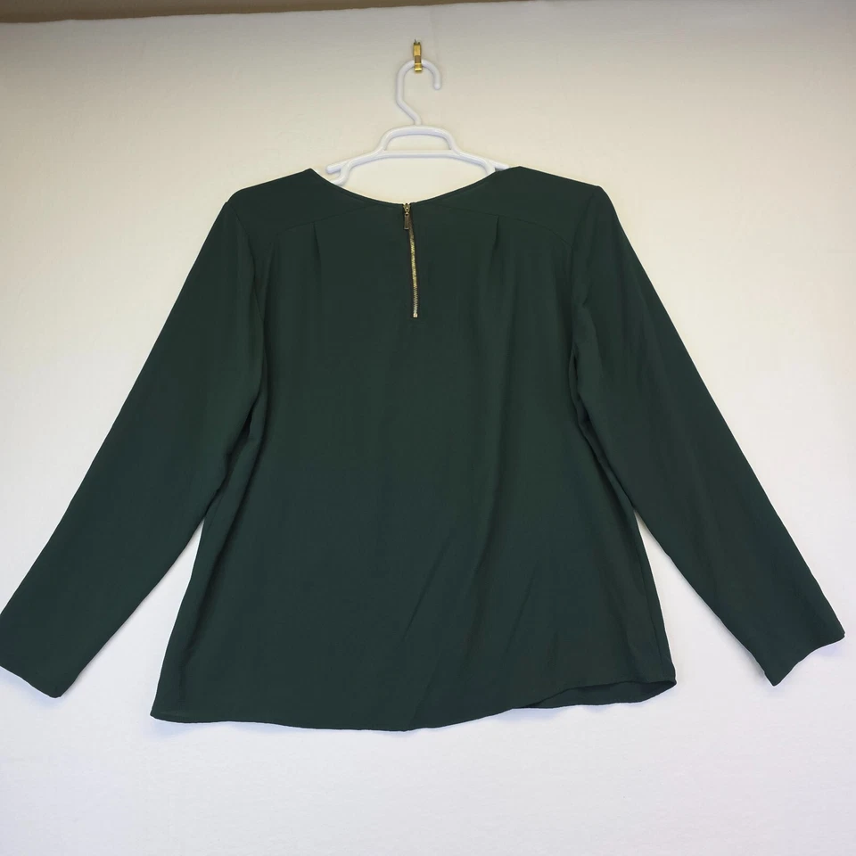 NY Collection Top Womens XL Green Goth Whimsigoth Vamp Dark Romantic Edwardian - Image 3 of 4