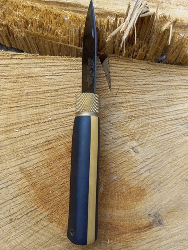 Jose da Cruz folding pocket knife, African Blackwood & Boxwood, w/ Leather Case. - Picture 4 of 5