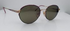 Vintage Laura Ashley Jessica Gold Purple Oval Half-Rim Sunglasses FRAMES ONLY