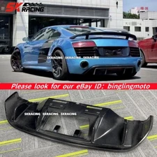 For Audi R8 V10 2008-2015 Real Carbon Fiber Rear Bumper Lip Diffuser Spoiler