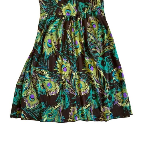 Vintage Ruby Rox Halter Babydoll Dress Sz S Peacock Flowy Summery Artsy Boho Y2K - Picture 13 of 16