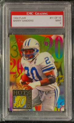 1994 Flair Hot Numbers 20 Football Barry Sanders #11 of 15 Graded