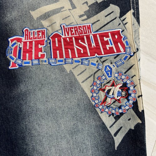VTG Y2K UNK NBA Jeans Allen Iverson “The Answer” #3 BAGGY JNCO SOUTHPOLE RARE!! - Picture 6 of 20