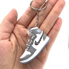 Air Jordan Mini Sneaker Keychain with movable shoelace-Gray