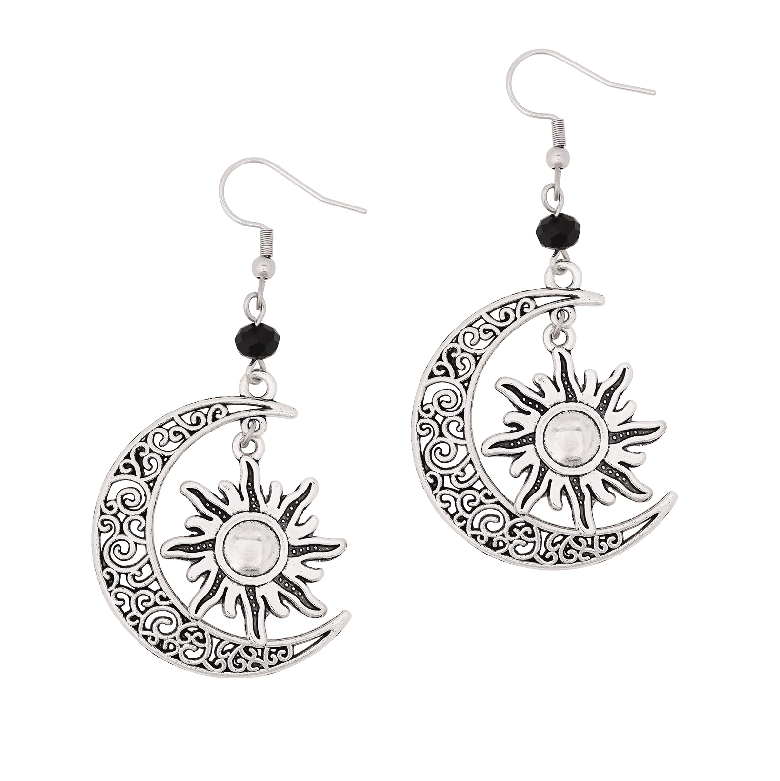 Gothic Goth Boho Sun and Moon Earrings Celestial Earrings Gothic Earrings Got