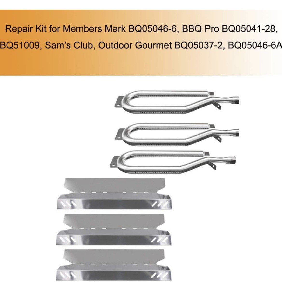 Members Mark Gas Grill Replacement Burner Heat Plate Parts Repair Kit