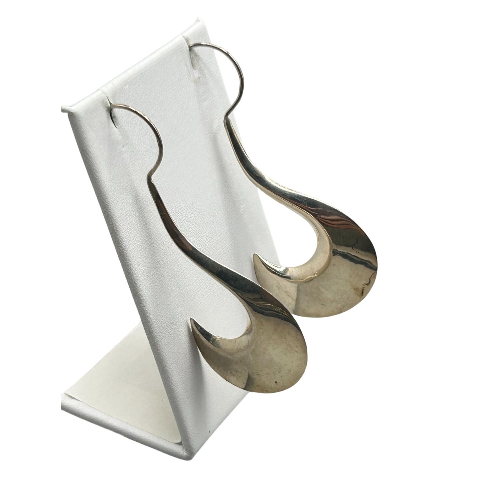 Sterling Silver Long Statement Earrings Pierced L… - image 1