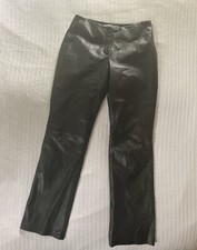 Vintage 90s Y2K Tommy Hilfiger Leather Pants Low Rise Straight Leg Strap Belt
