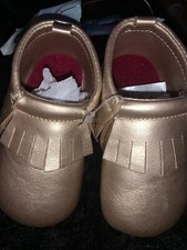 Cat Jack Baby Gold Metallic Moccasin 3-6 M Shoes