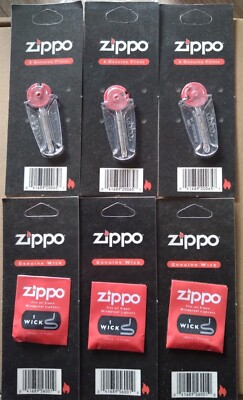 3 PACKUNGEN 100 % ORIGINAL ZIPPO FEUERZEUG 18 FEUERSTEINE oder 3 DOCHTE alter neuer Lagerbestand SCHNELLER VERSAND