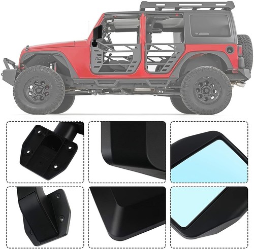 Mirrors for Half Doors Fits with tubular doors Fit for Jeep Wrangler JK JL TJ JT - Picture 3 of 9