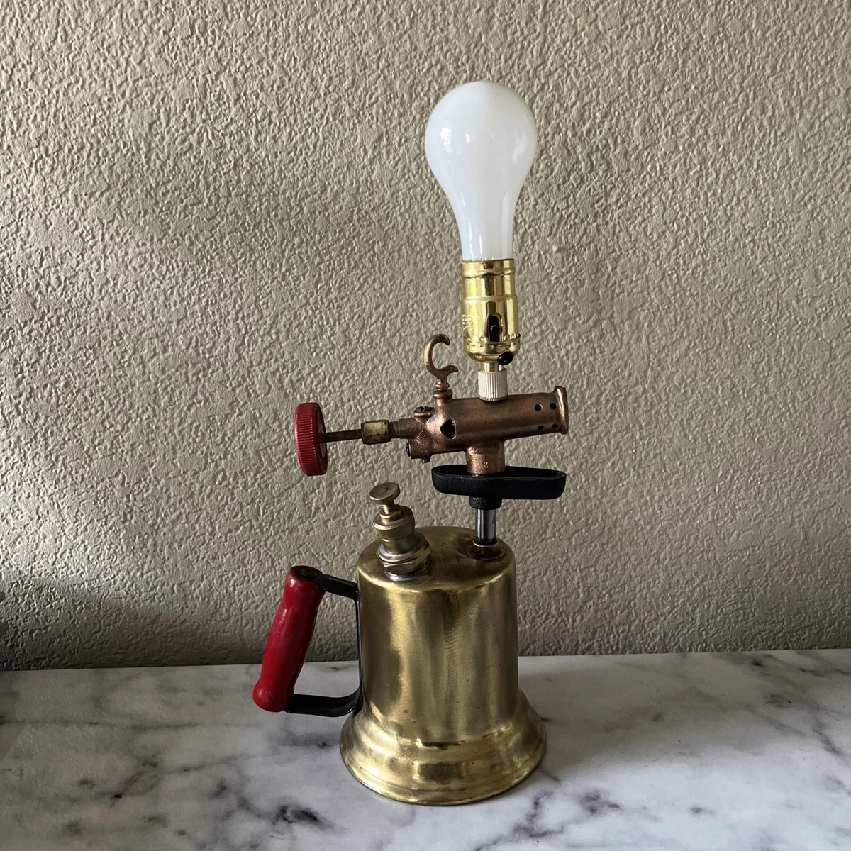 Vintage brass blow torch lamp deals