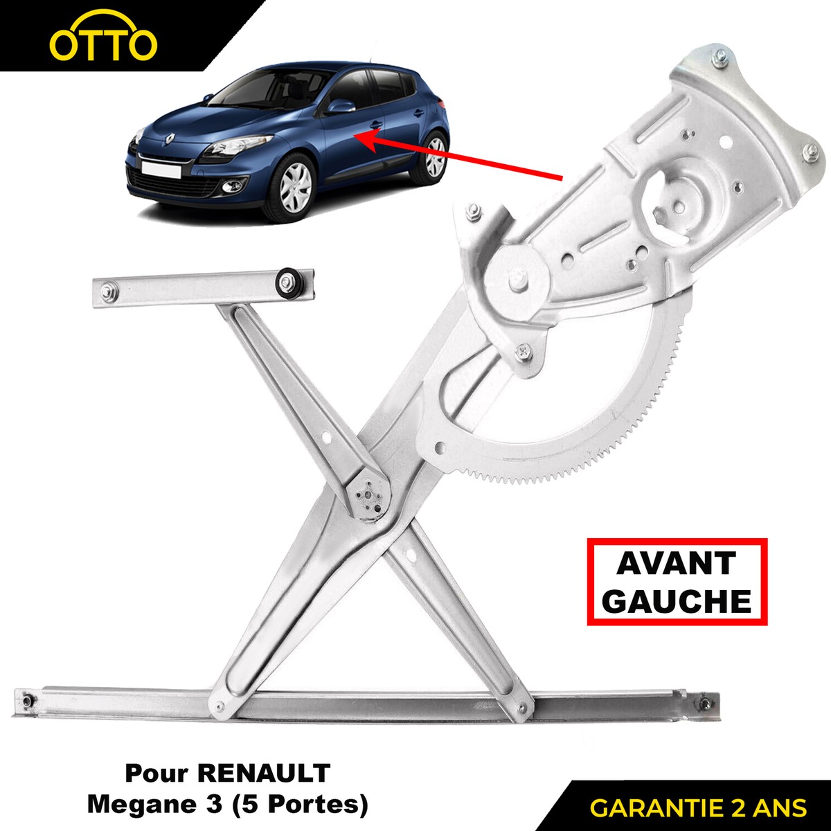 Moteur De Lève-vitre électrique Gauche Pour Renault Megane 3 (5 Portes, Depuis 2008) - Neuf