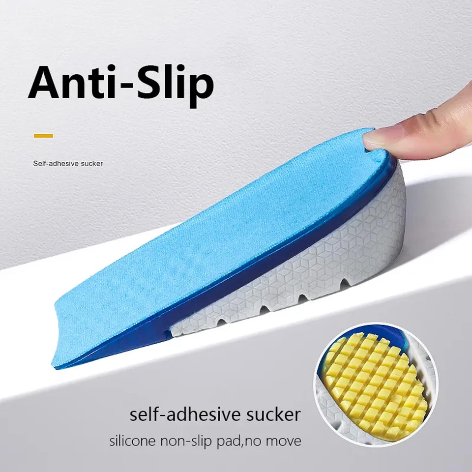Increase Height Insole TPE Silicone Gel Heighten Lift Half Shoes Pad Men Women - image 2 of 4
