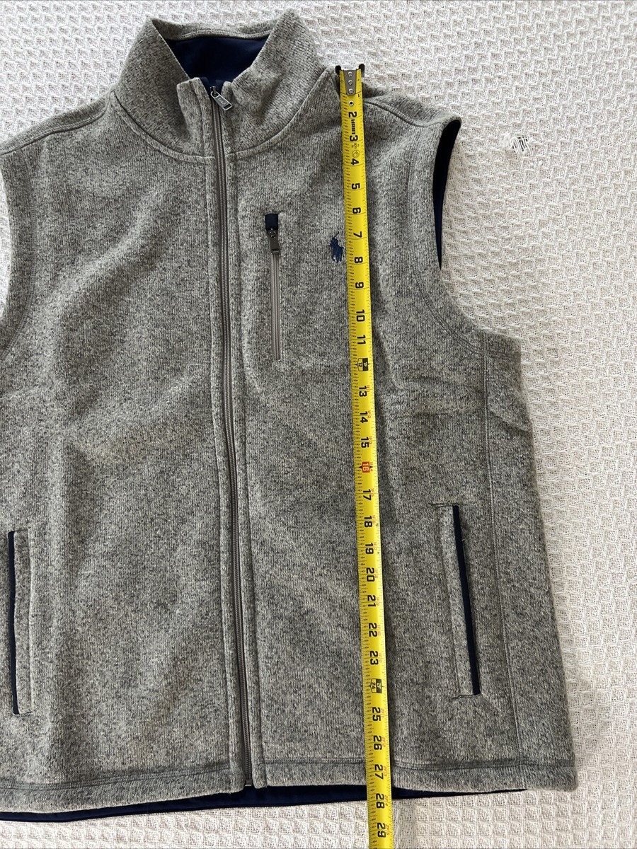Ralph Lauren Polo Men's M Classics Fleece Vest Grey Heather Jacket