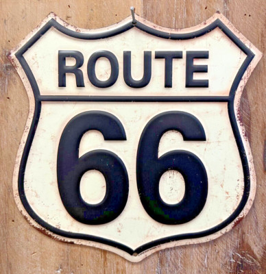 Route 66 Metal Wall Sign 8'' x 8''