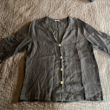 Marc Ware Buttonup Linen Blouse Size M