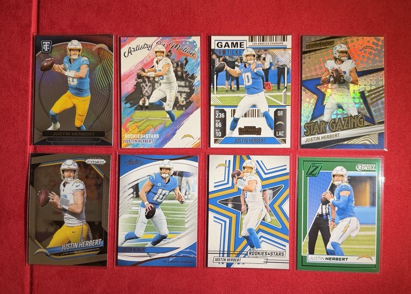 Justin Herbert NFL Los Angeles Chargers (8 Card Lot)