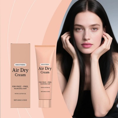Smoothing Air Dry Cream for Hair   Frizz Control Hair Care Product w/ Castor Oil