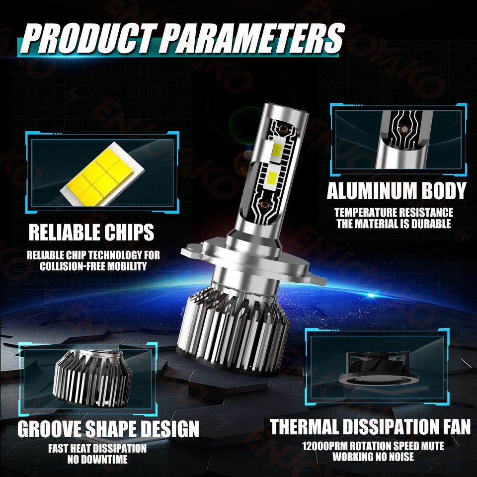 4 piezas bombillas LED + luz antiniebla súper brillante para Toyota RAV4 2001-2004 2005 Foto 2 de 4