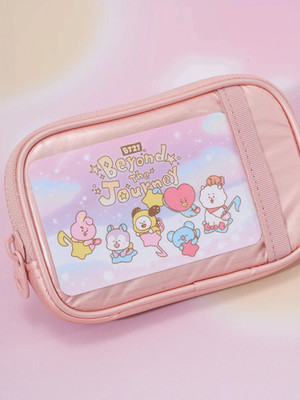 Official BT21 X COLLER Beyond The Journey Card Wallet Holder Pink Keyring Korea