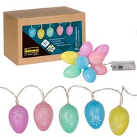 "Idena 10Er Led Lichterkette \"Ostern Flower\" Warmweiß FüR Innen Batterieben Timer"