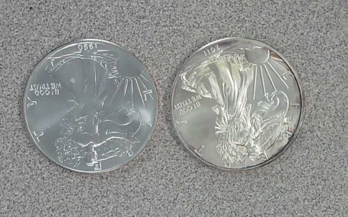 Lot of 2 American 1 oz. .999 Silver Eagles (017)