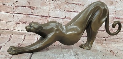 Henry Moore Bronzeskulptur Panther Cougar im Artstyle Bronze-Statue