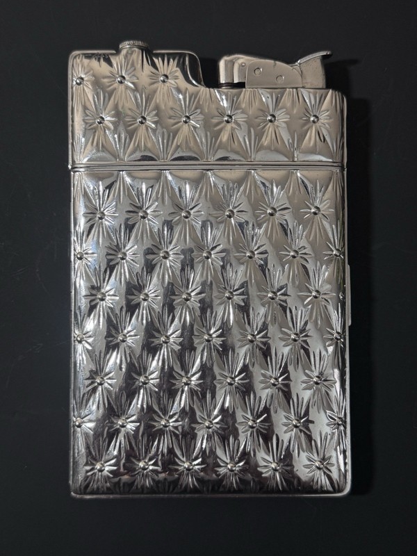 Vintage Art Deco Evans Silver Tone Lighter / Cigarette Case FOR PARTS 