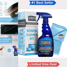 Screen Cleaner Spray Kit 16oz with Microfiber Cloth LCD LED OLED Streak Free