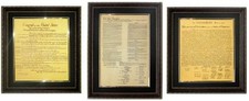 Brooklyn Art Framed Set of Declaration of Independence, US Constitution, Bill