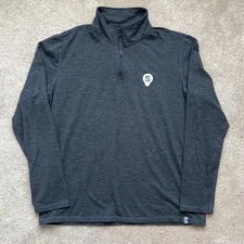 Marine Layer Weekend Sport 1/4 Zip Pullover Men Large Heather Gray Black Stretch