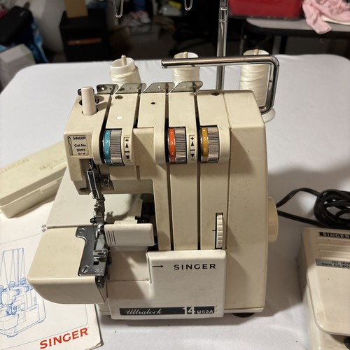 Singer Serger Ultralock 14 U52A 3 Faden Nähmaschine mit Pedal, Buch - Bild 4 von 7