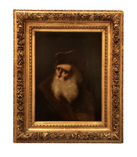 Antique Oil Painting on Panel  19th Century European school Old Master Portreat