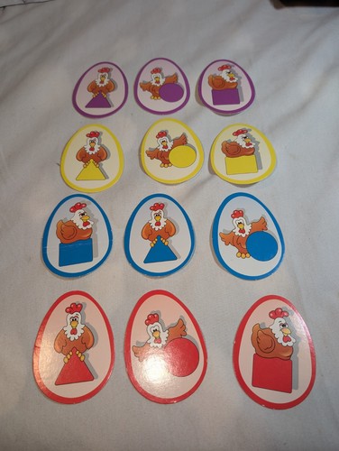 FISHER PRICE Giochi Uova Strapazzate Vintage 1994 Forma Colore Abbinato COMPLETO - Foto 7 di 8