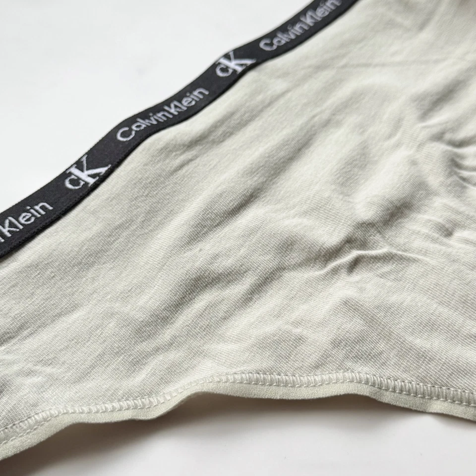 Calvin Klein 1996 Cotton Stretch Modern Thong Panty Taupe SZ S/M/XL - Image 3 of 4