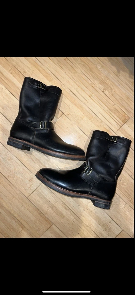 Botas de Cuero RRL Ralph Lauren Doble RL Ingeniero Negras Teacore 12D Hechas en EE. UU. Foto 2 de 4