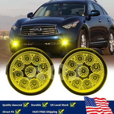 Pair Bumper LED Fogs Driving Lamps yellow For INFINITI QX50 2014-2015