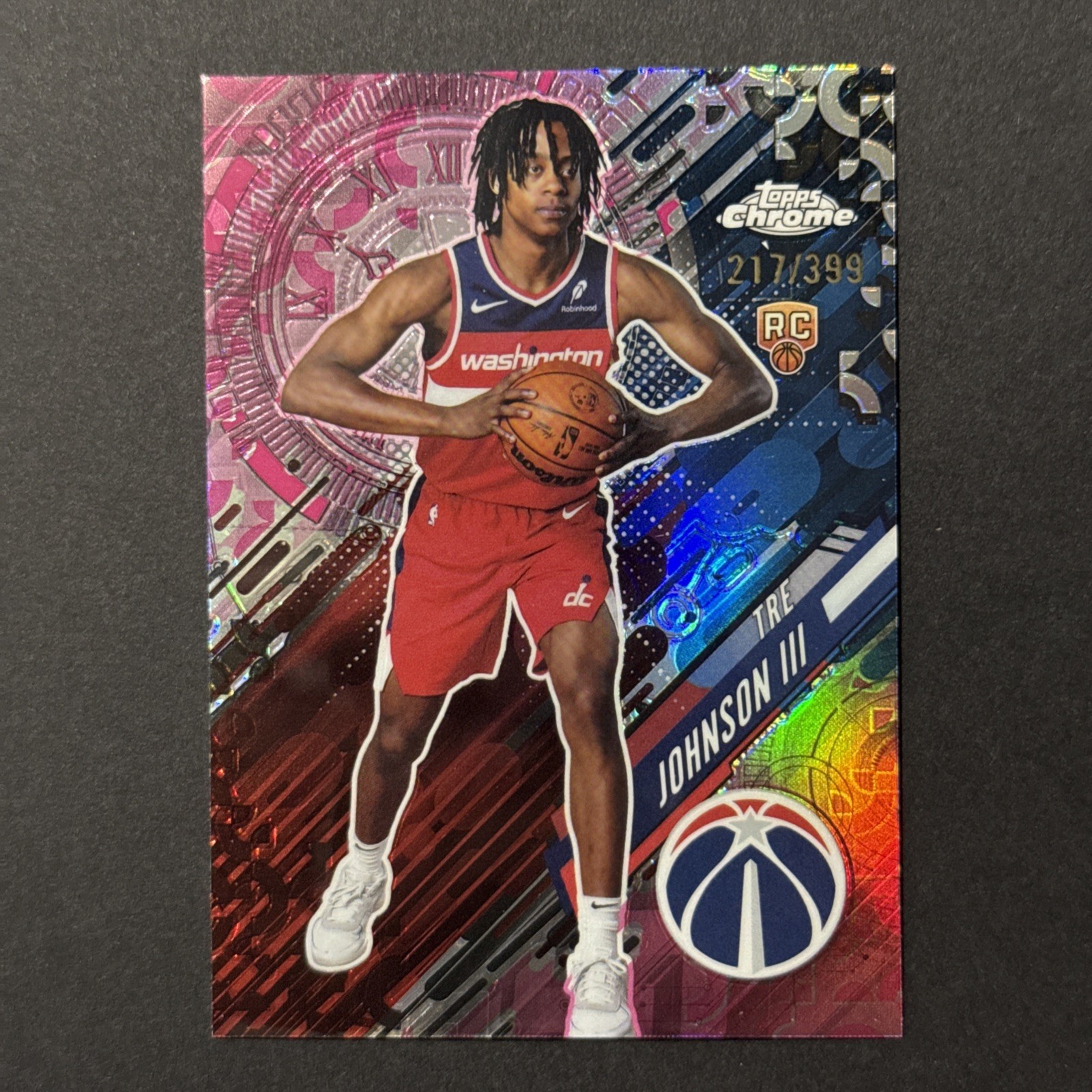 2025-26 Topps Chrome Tre Johnson Go Time Pink /399 SP Insert