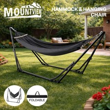 Mountview Foldable Hammock Chair Bed Hanging with Stand Outdoor Camping 200KG