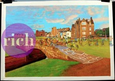 St Andrews Links Open Championship British Swilcan Bridge Original Painting 1