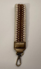 COPPER GOLD Woven Fabric Wristlet Strap Swivel Clasp/add keys, tag, purse, fob