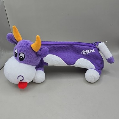 Kraft Foods Milka Chocolate Purple & White Cow Zip-Up Pencil Case Clear Belly