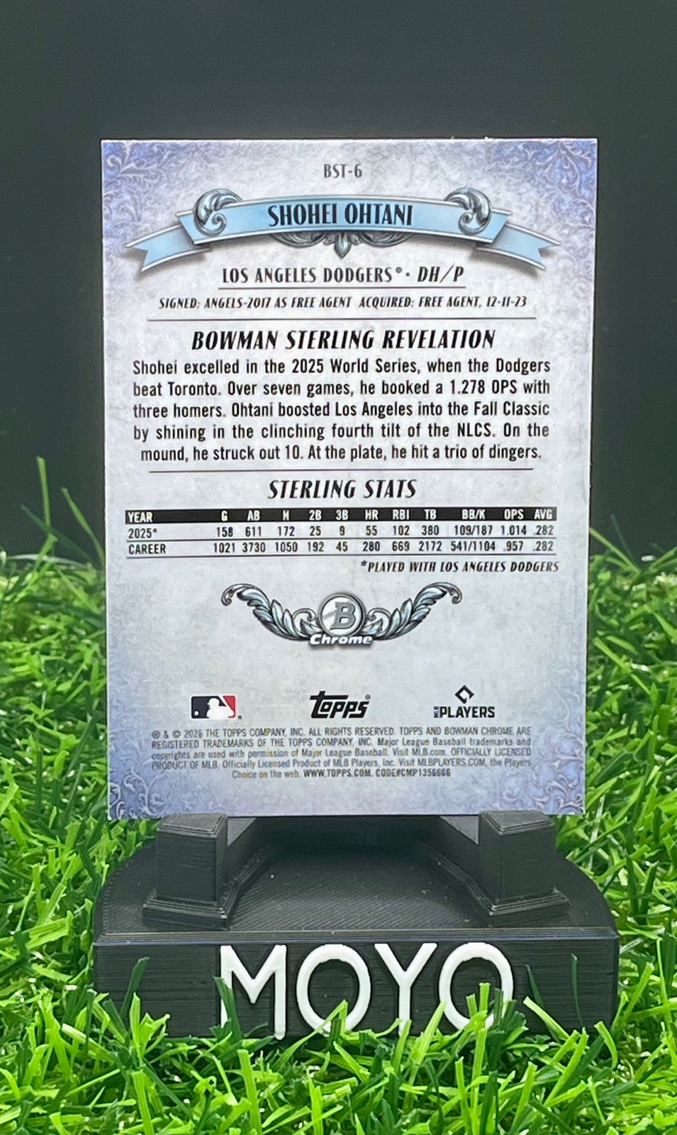 2026 Bowman Shohei Ohtani Chrome Sterling Mojo Refractor Dodgers SP view 2