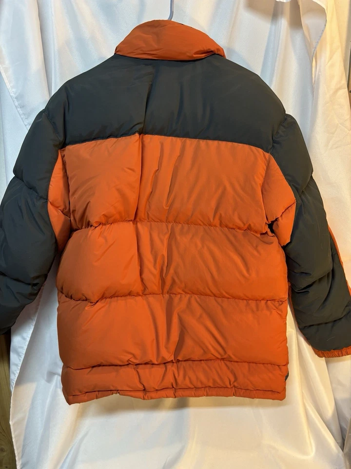 Abrigo chaqueta acolchada de plumas Aigle naranja negro cremallera completa grande para hombre Foto 2 de 4
