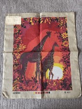 CEWEC Needlepoint Kit Canvas Denmark Giraffe Sunset Safari Jungle Africa Large